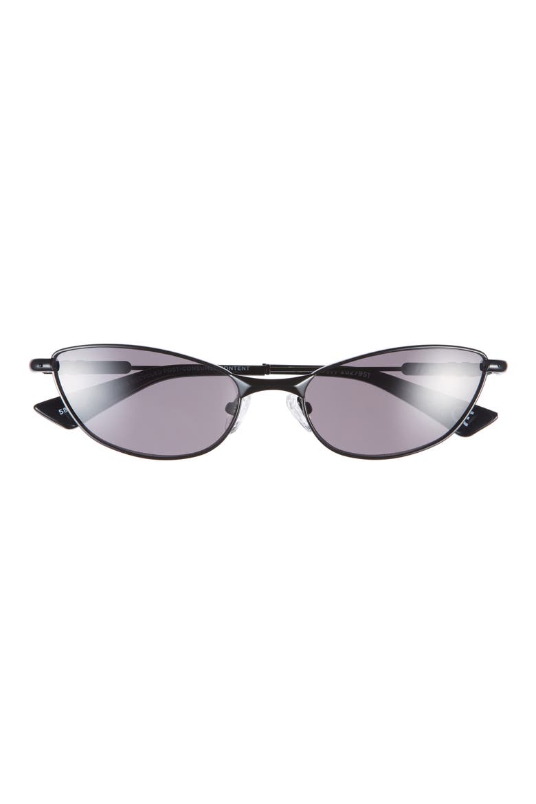 Thorned Oval Sunglasses, Main, color, BLACK / WARM SMOKE MONO