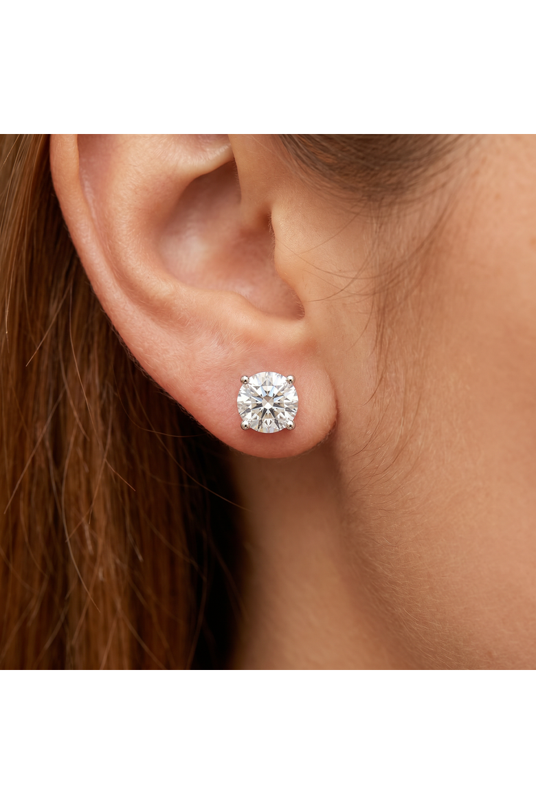 2 1/2Ct T.W. Lab Grown Diamond Screw Back 14k Gold Studs, Alternate, color, 14k White Gold