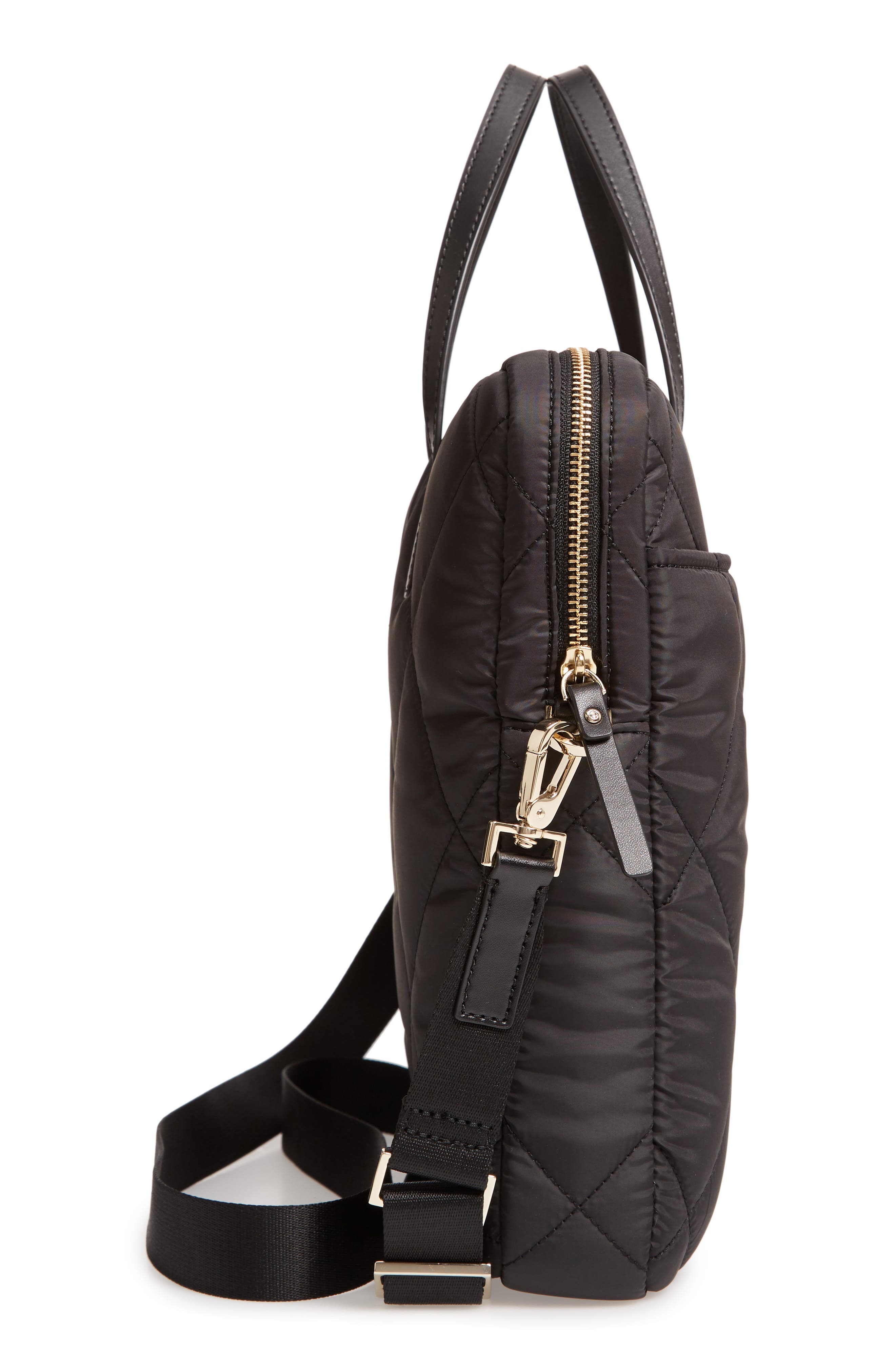 Kate Spade New York quilted nylon universal laptop commuter bag, Alternate, color, 