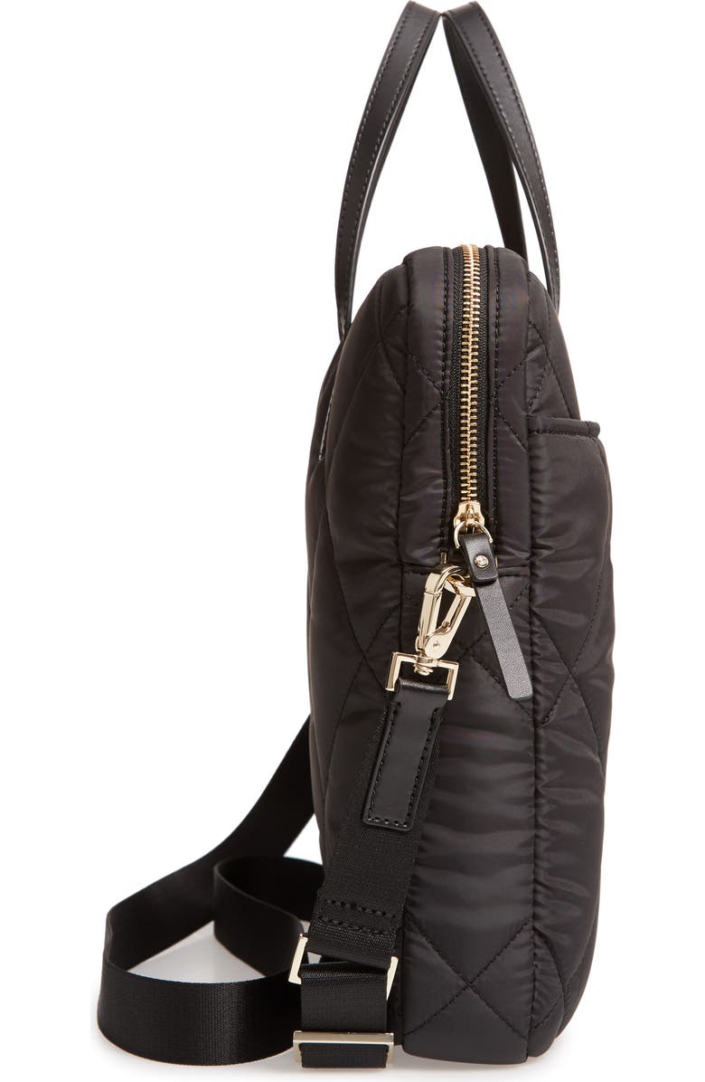 Kate Spade New York quilted nylon universal laptop commuter bag, Alternate, color,