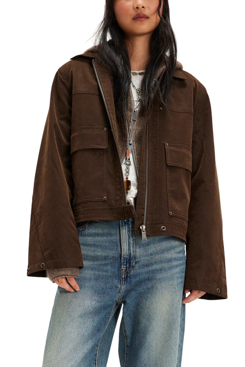 Blair Faux Suede Jacket, Main, color, CHOCOLATE TORTE
