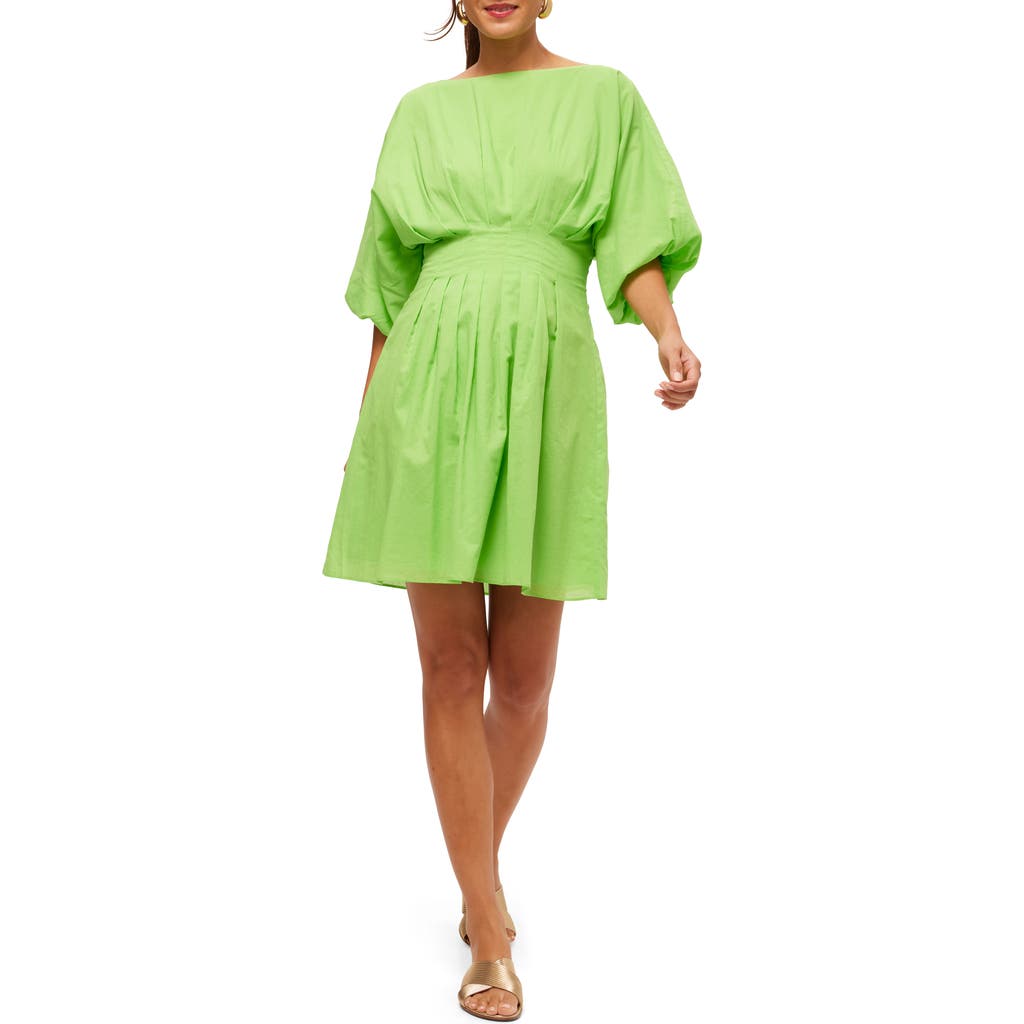 Shop Trina Turk Gian 2 Pleated A Line Dress In Serene Green