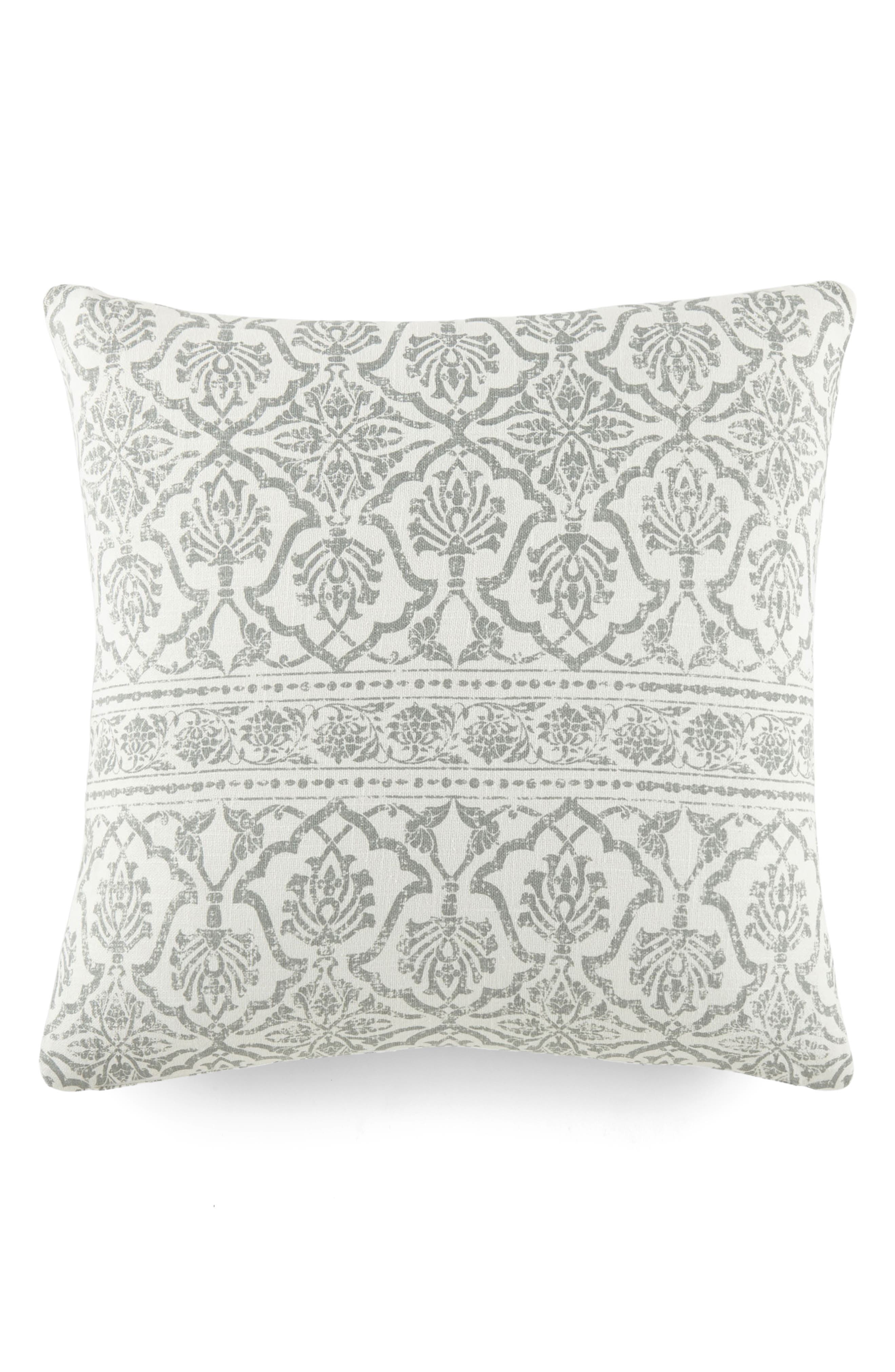 HOMESPUN Antique Floral Cotton Throw Pillow