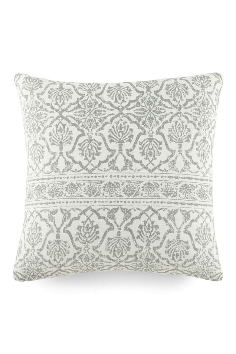 Antique Floral Cotton Throw Pillow, Main, color, ARCTIC