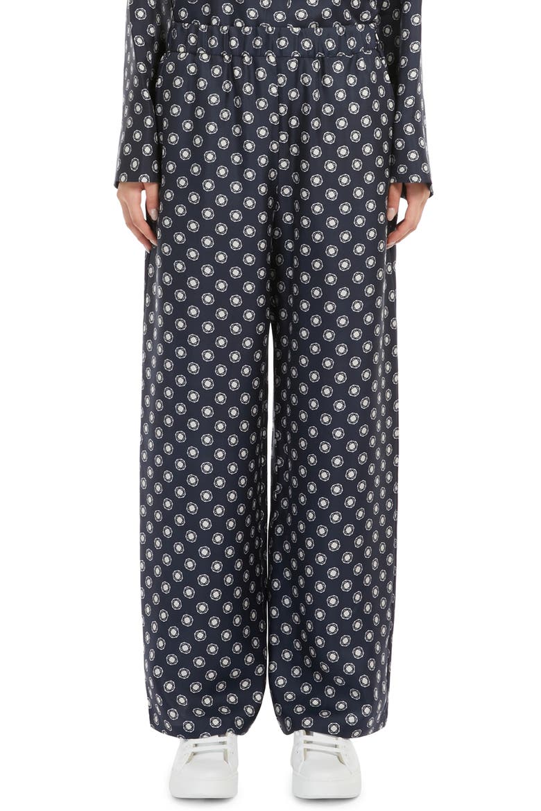 Vik Medallion Silk Pants, Main, color, MIDNIGHT BLUE