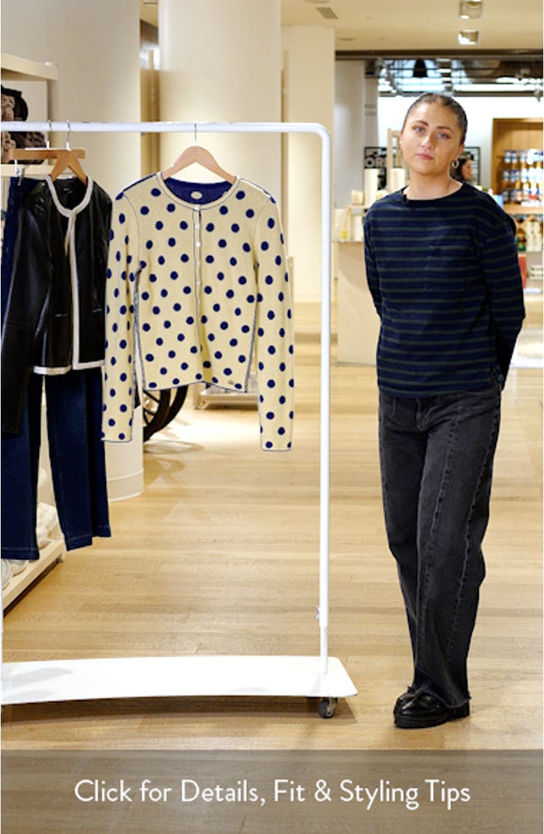 Tabitha Polka Dot Reversible Merino Wool Cardigan, sales video thumbnail