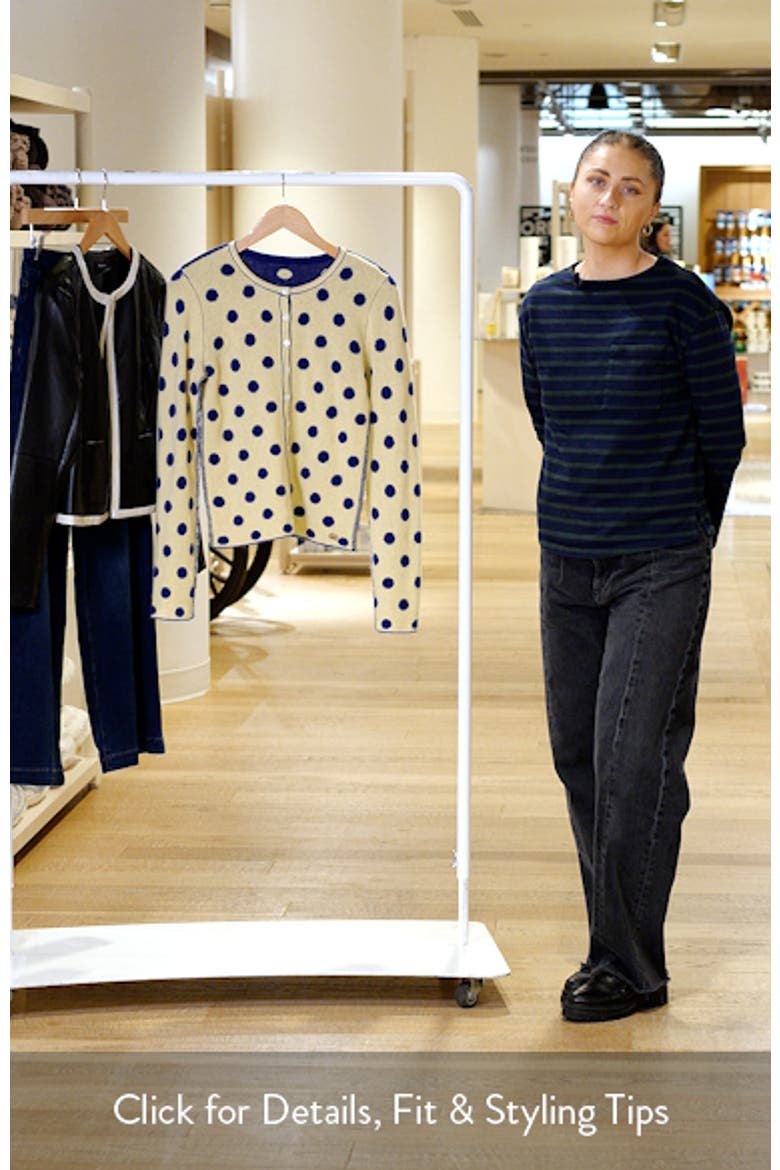 Tabitha Polka Dot Reversible Merino Wool Cardigan video