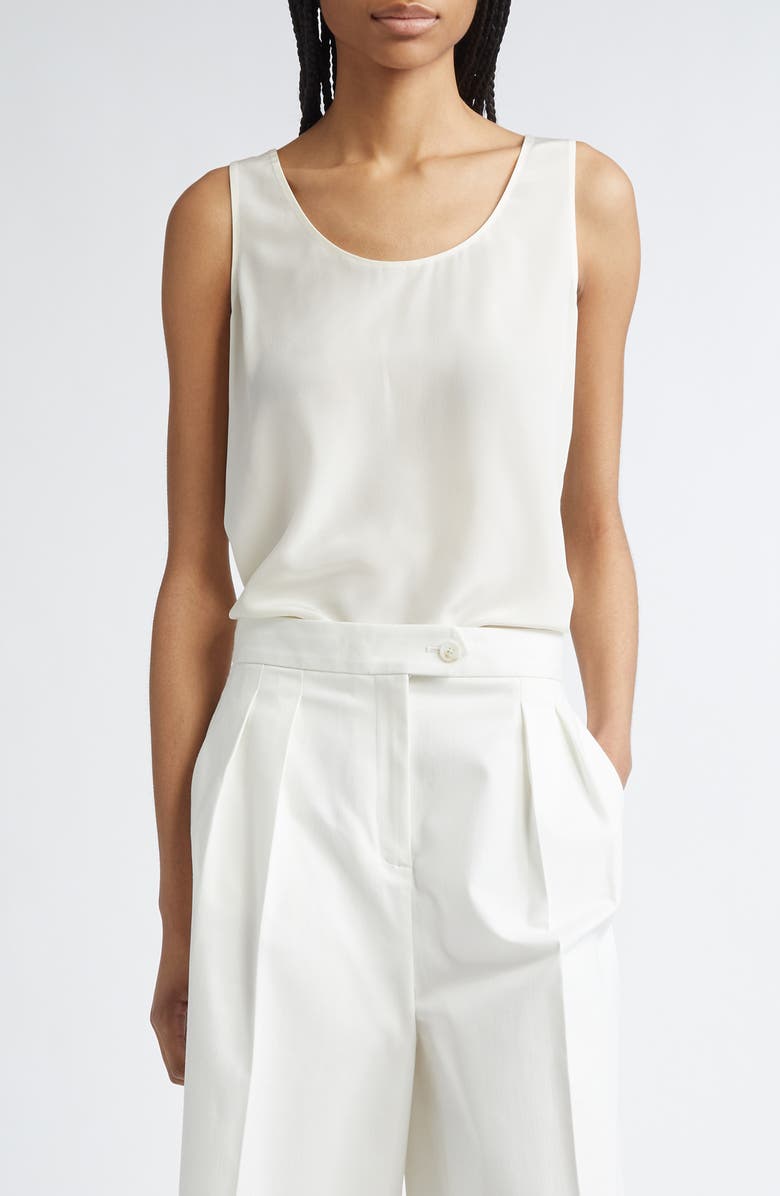 PARTOW Eliana Silk Crêpe de Chine Tank, Main, color, Ivory