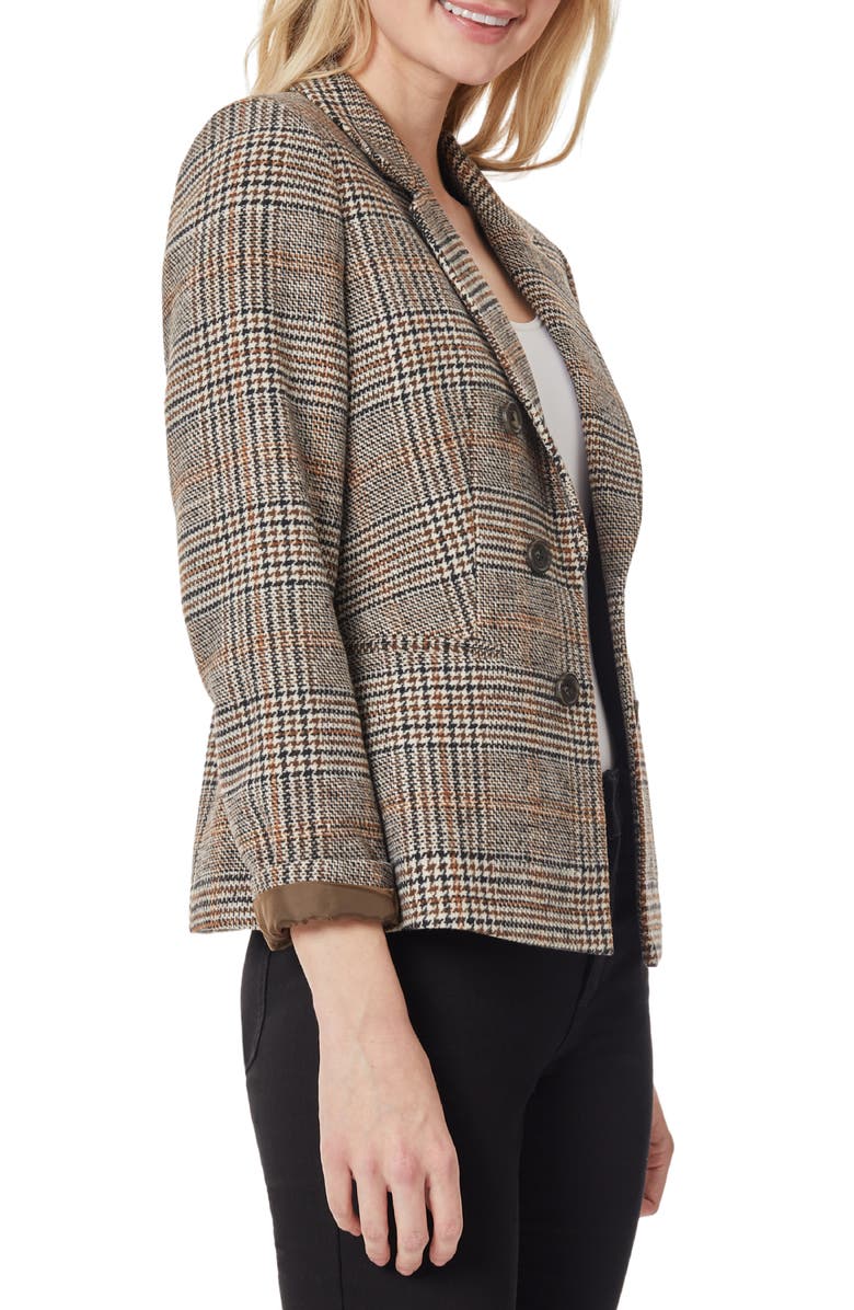 Jones New York Houndstooth Check Faux Double Breasted Jacket, Alternate, color, 