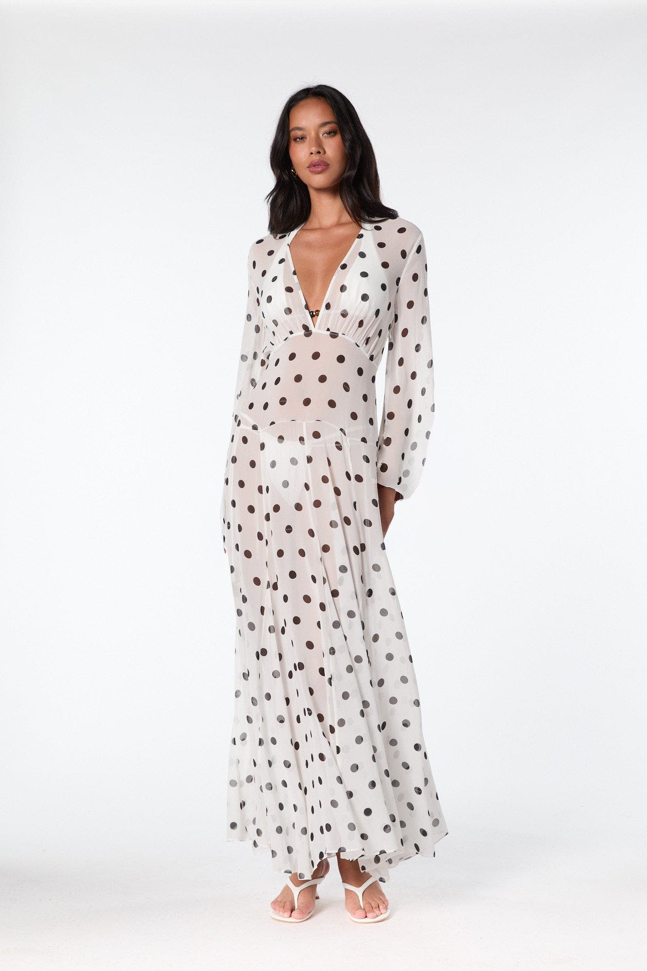 Ivory / Black Polka Dot