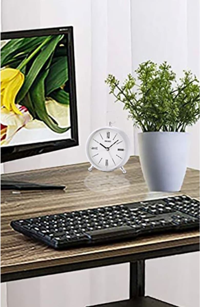 Seiko Ming Bedside Alarm Clock, Alternate, color, Silver