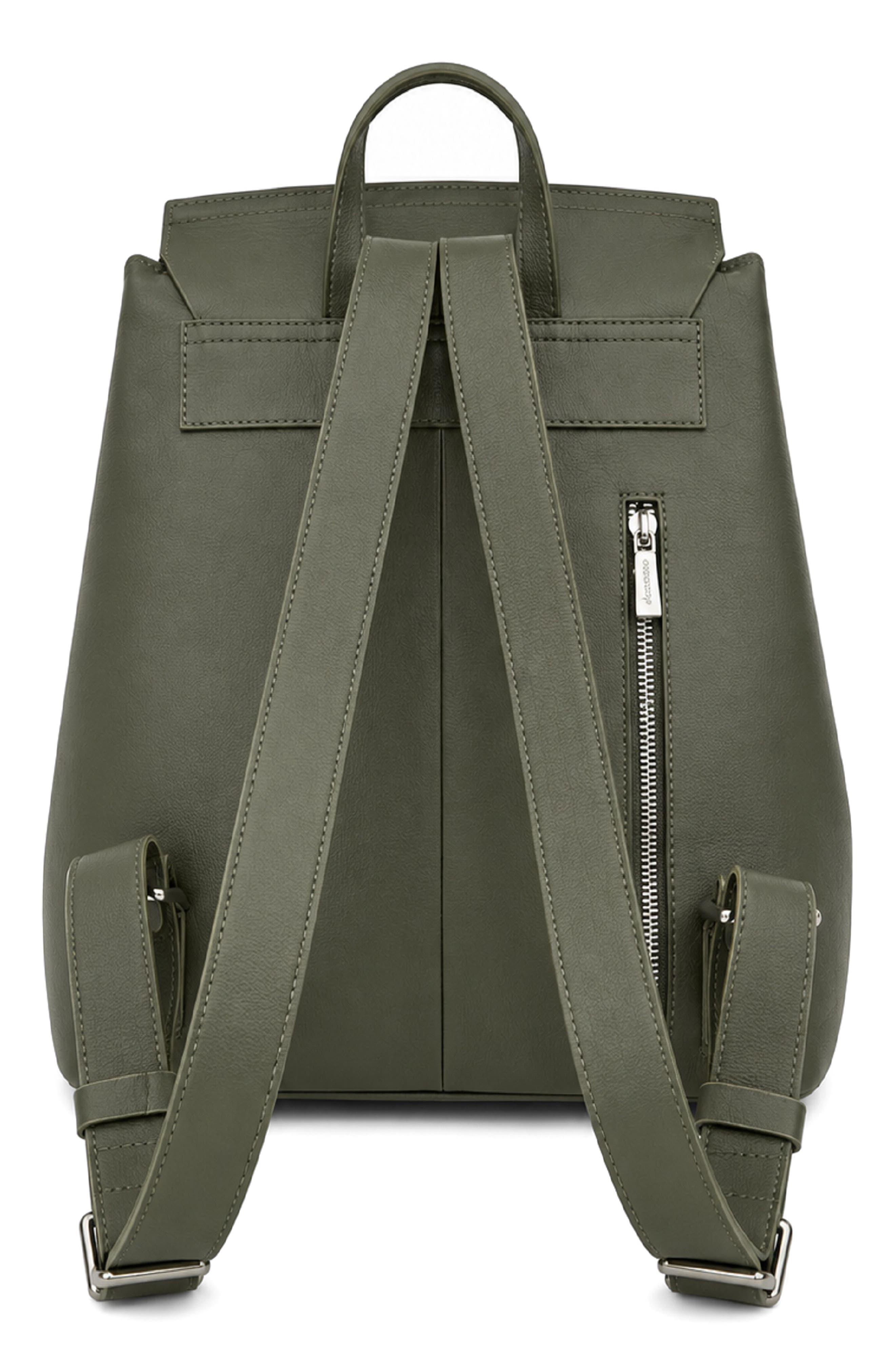 Clementine Leather Backpack, Alternate, color, DARK MOSS