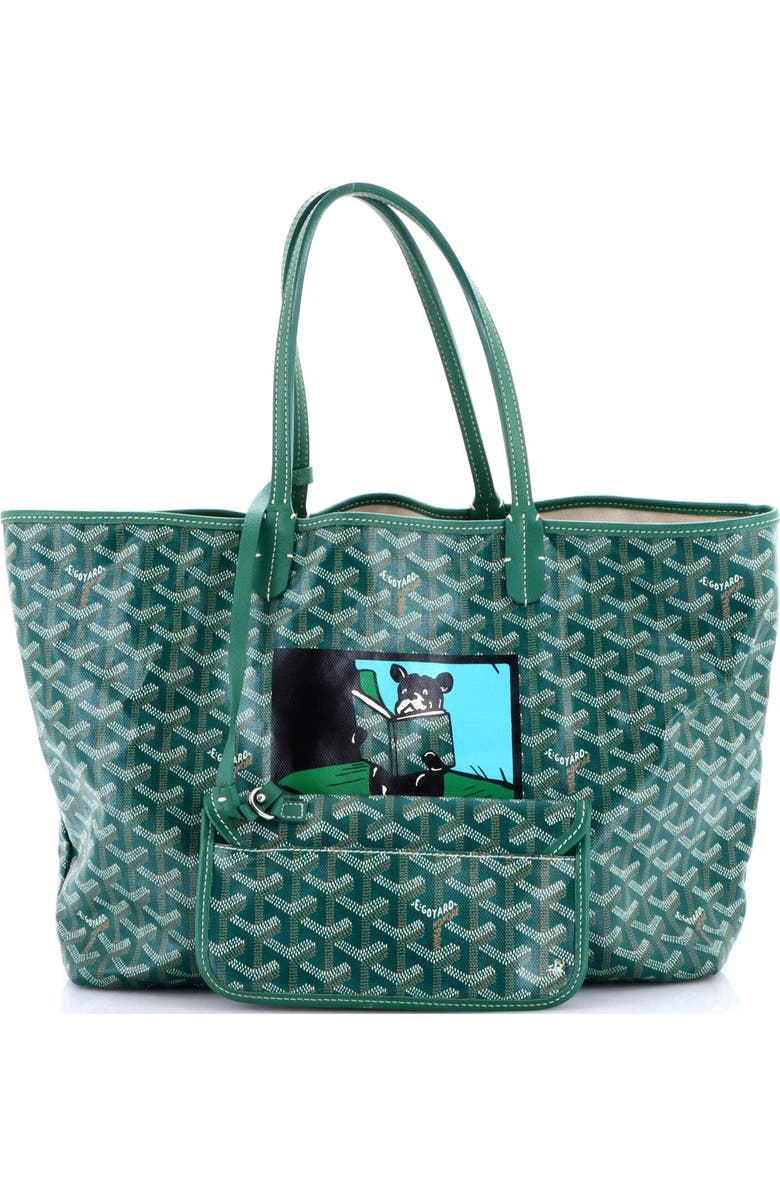 Pre-Owned Goyard Saint Louis Tote Printed Coated Canvas PM, Alternate, color, Green