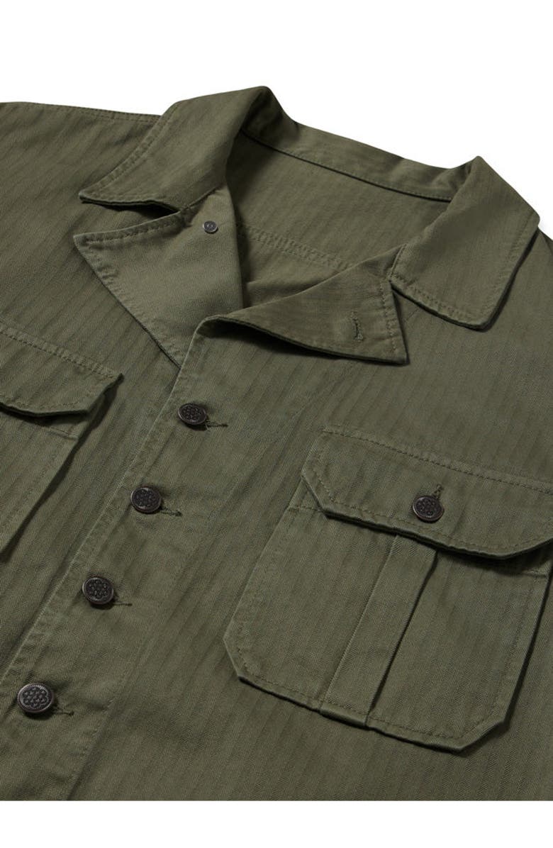 Fortela Khai Herringbone Cotton Overshirt, Alternate, color, Green