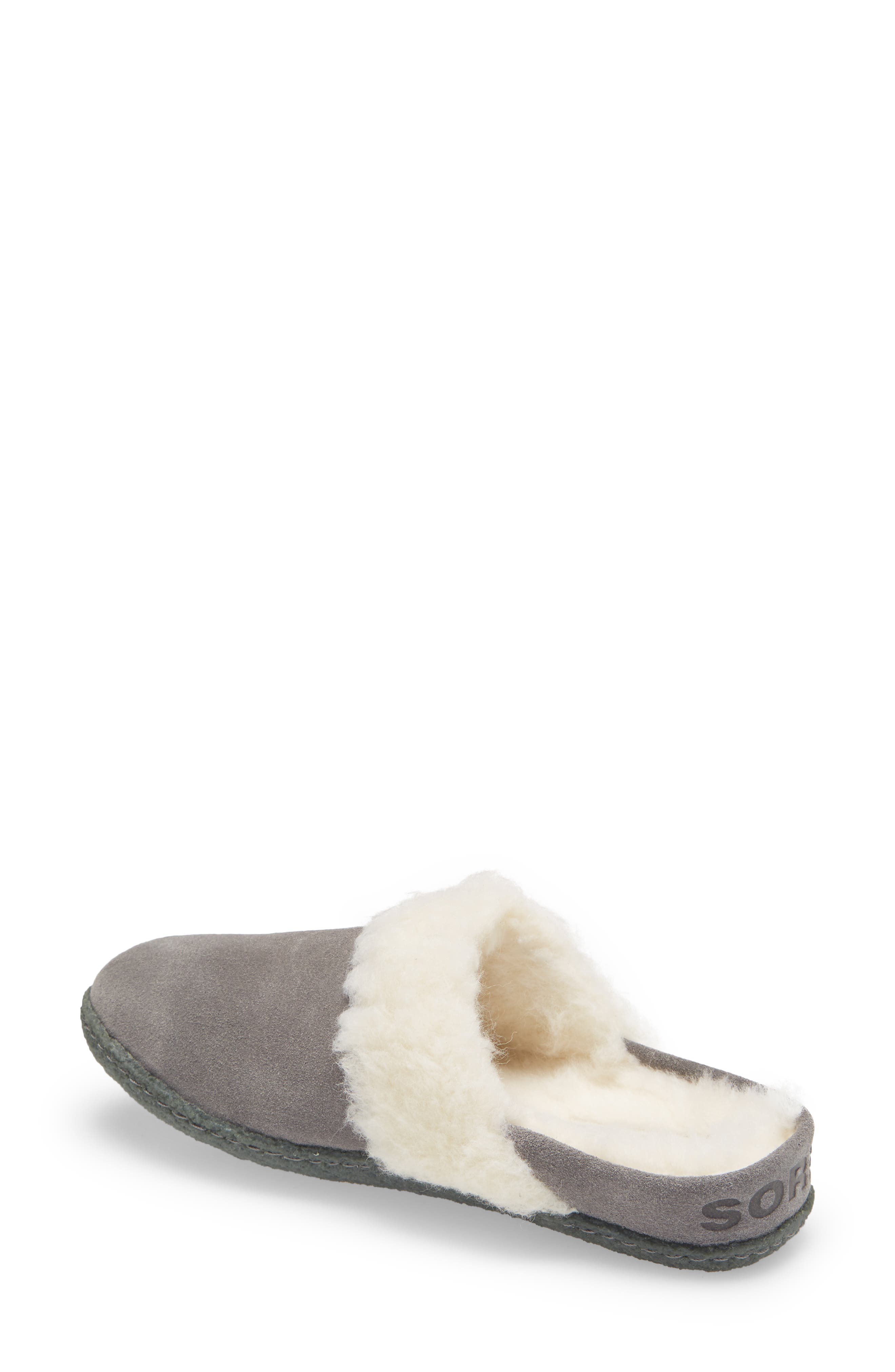 SOREL Nakiska II Faux Shearling Lined Slide Slipper, Alternate, color, Quarry Grill