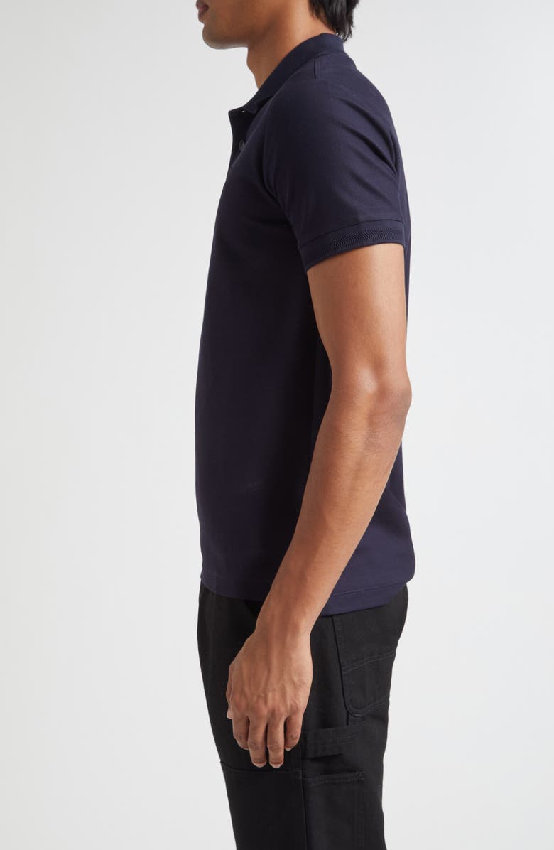 Burberry Eddie EKD Embroidered Cotton Piqué Polo, Alternate, color, Coal Blue