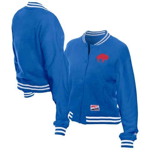 Women's New Era  Royal Buffalo Bills Throwback Fleece Full-Snap Jacket