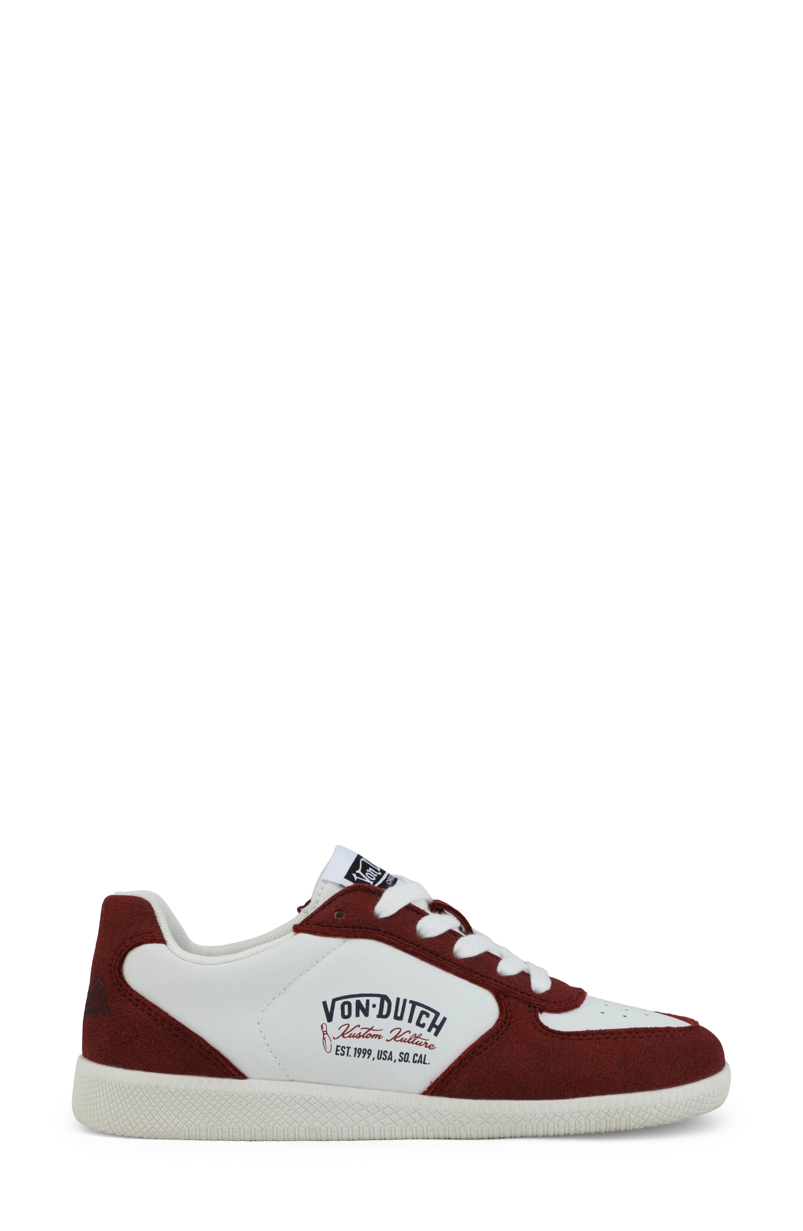 Varsity Sneaker, Alternate, color, WHITE/BURGANDY