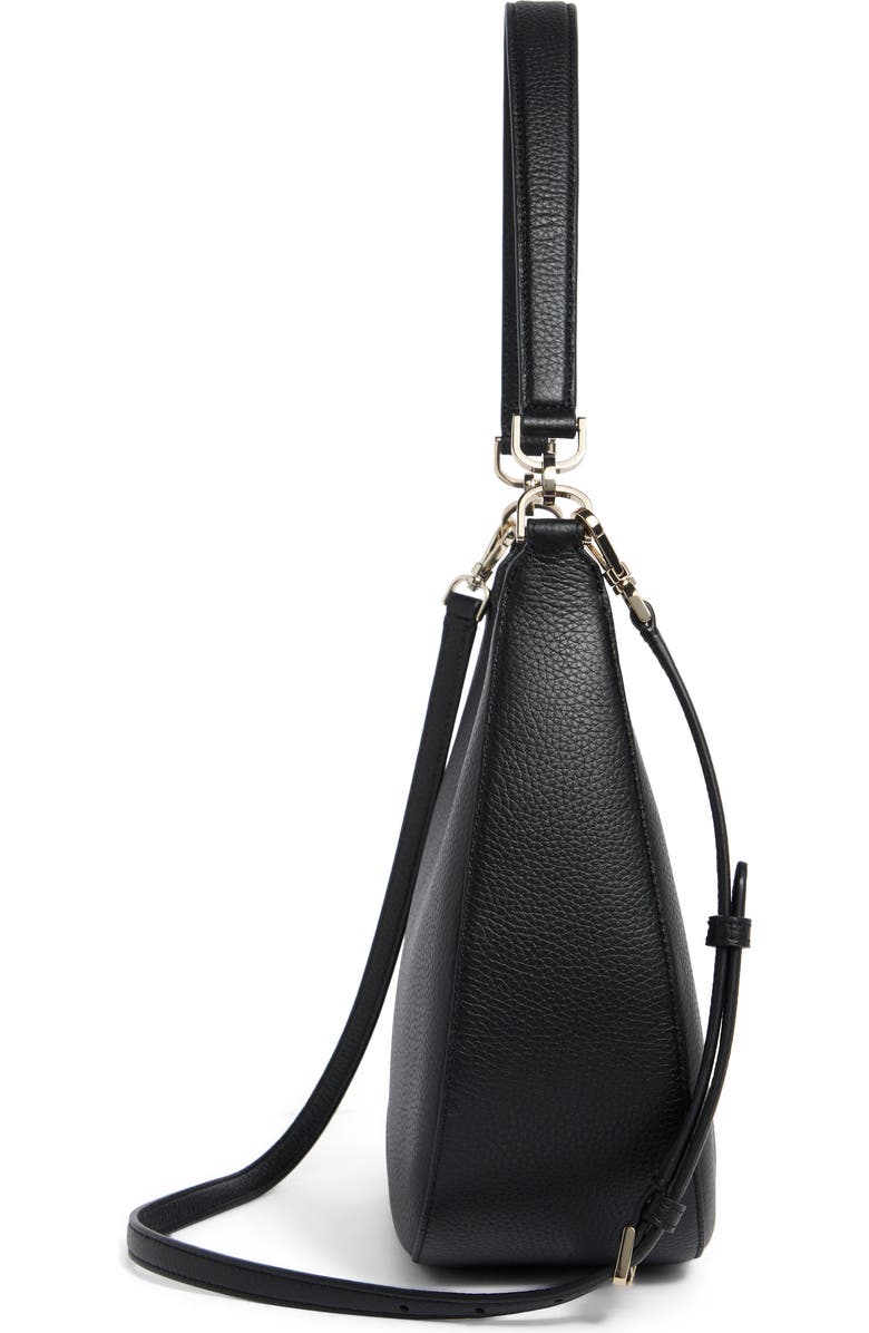 Kate Spade New York janie pebbled leather shoulder bag, Alternate, color, Black