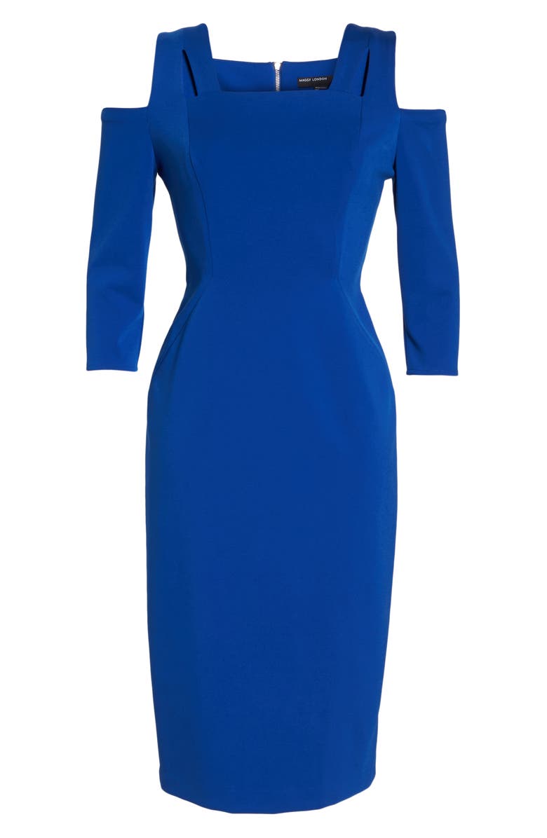 Maggy London Cold Shoulder Sheath Dress, Alternate, color, 
