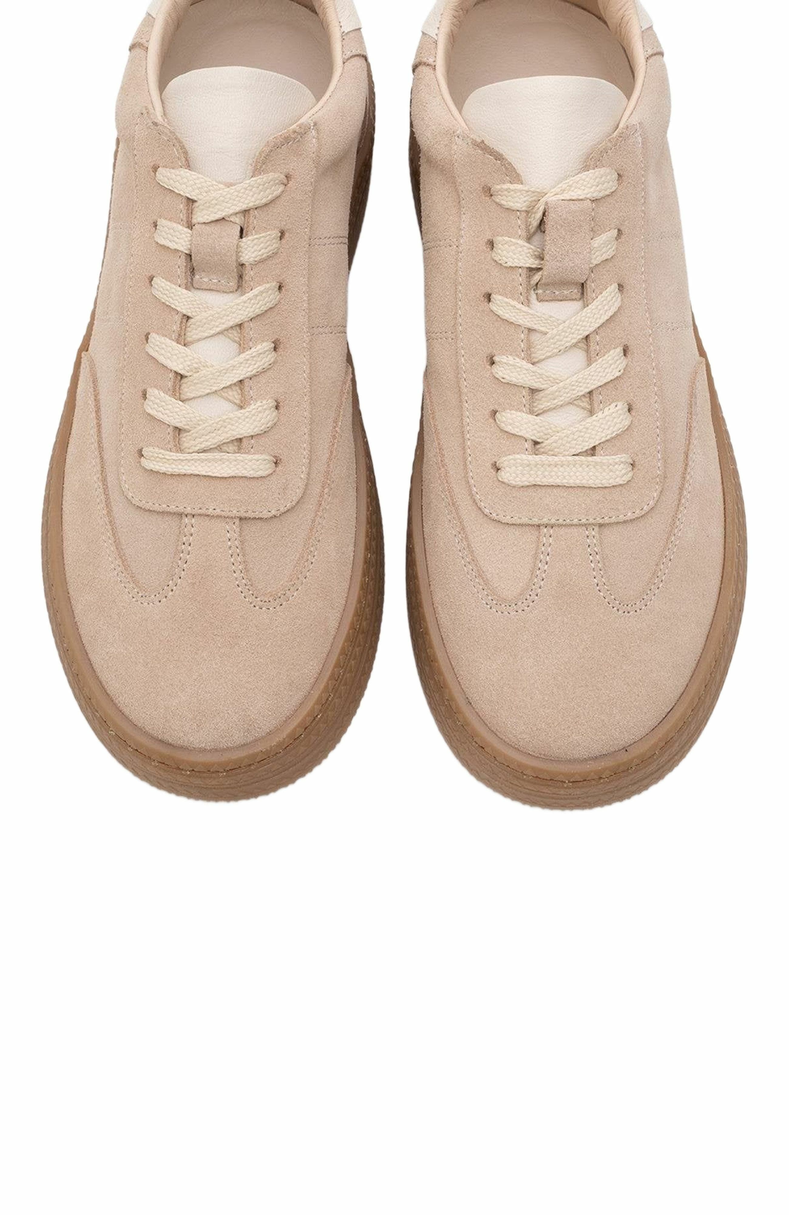 Forever & Always Shoes Fyore Leather Sneakers, Alternate, color, Beige Suede Leather