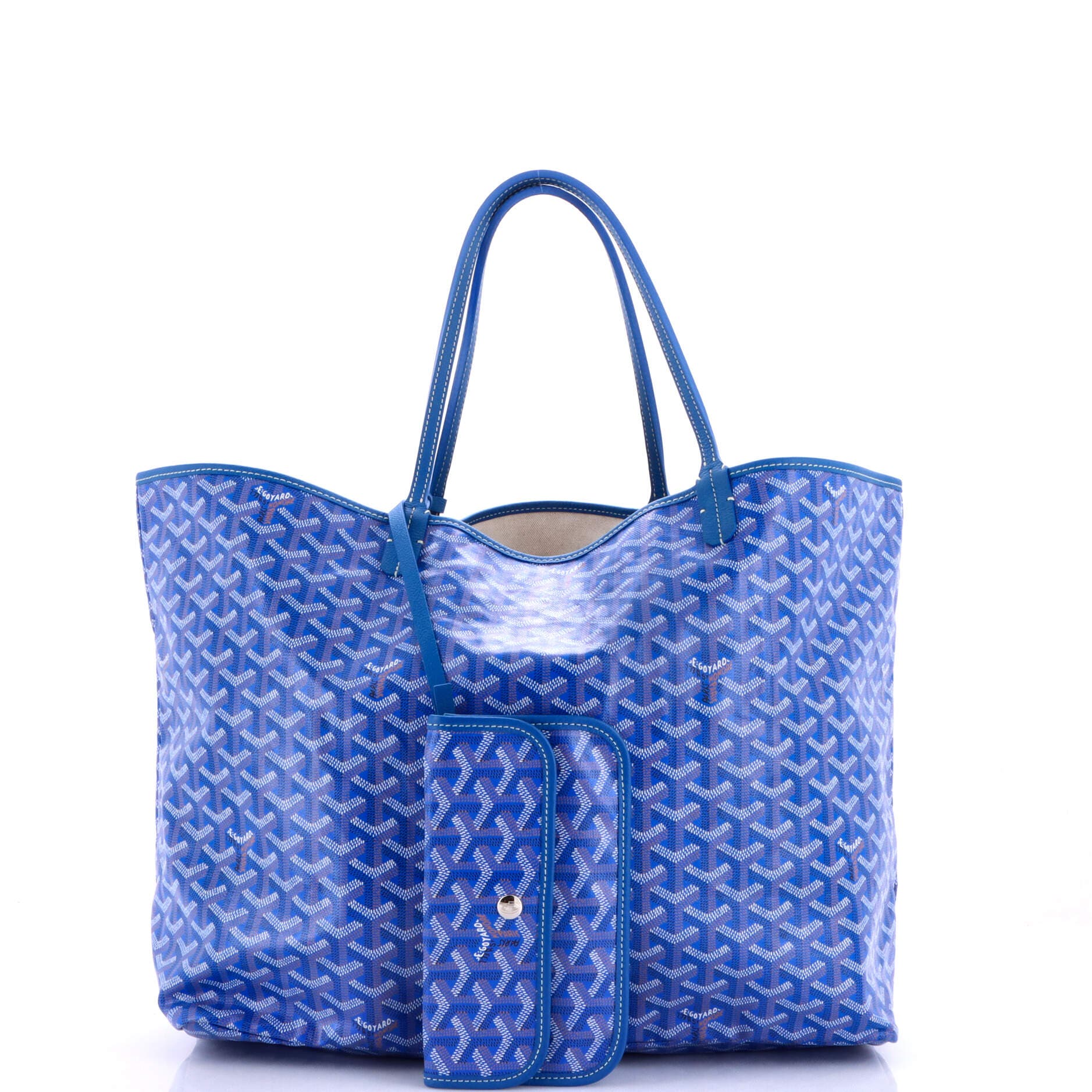 Pre-Owned Goyard Saint Louis Tote Coated Canvas GM, Alternate, color, Blue