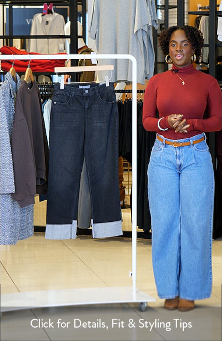 'Ab'Solution High Waist Two-Tone Straight Leg Ankle Jeans, sales video thumbnail