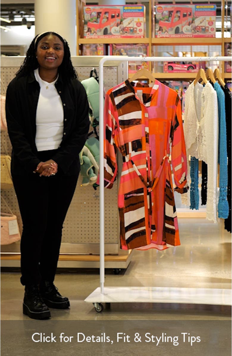 Artful Blocks Glossy Long Sleeve Shirtdress, sales video thumbnail