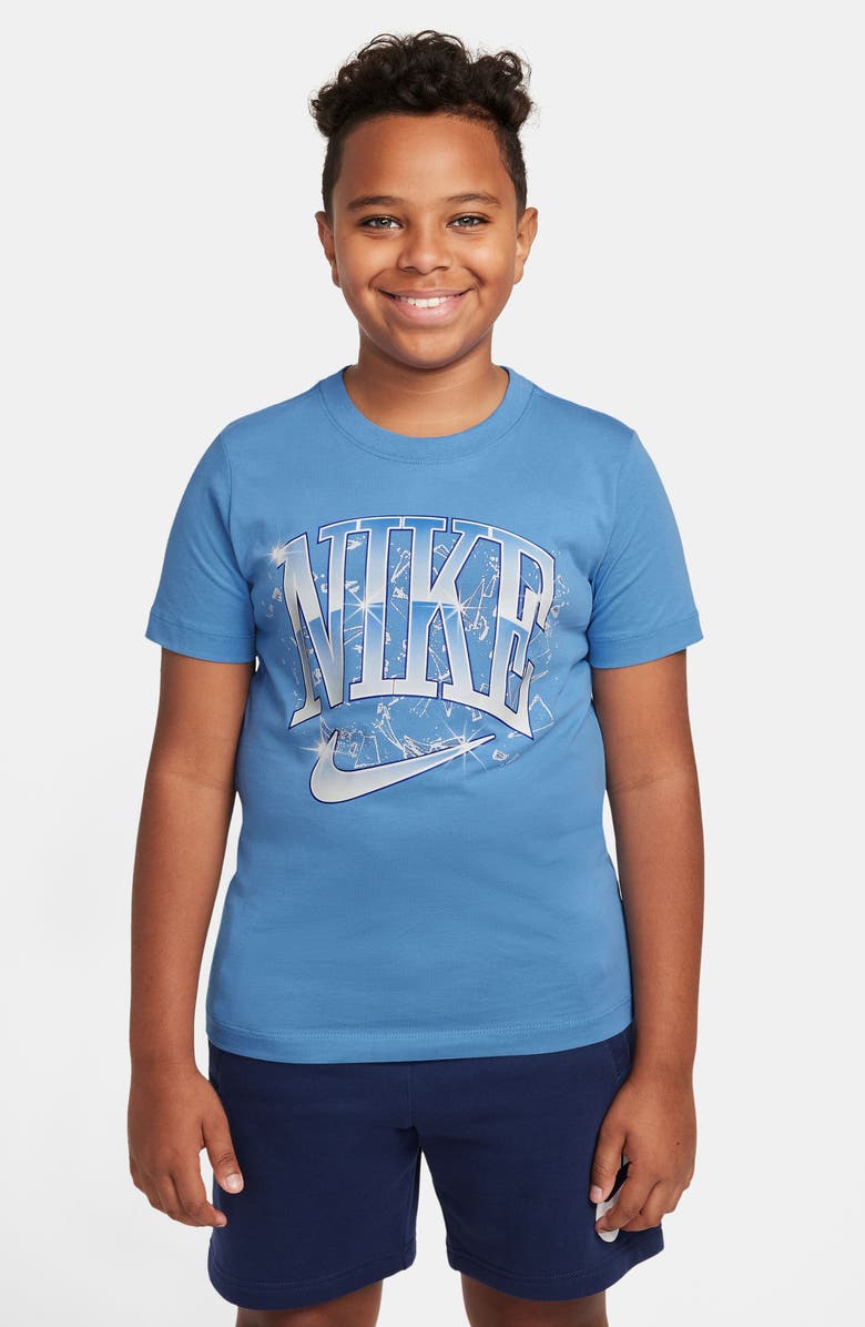 Nike Kids' Shattered Logo Graphic T-Shirt, Main, color, Blue Beyond