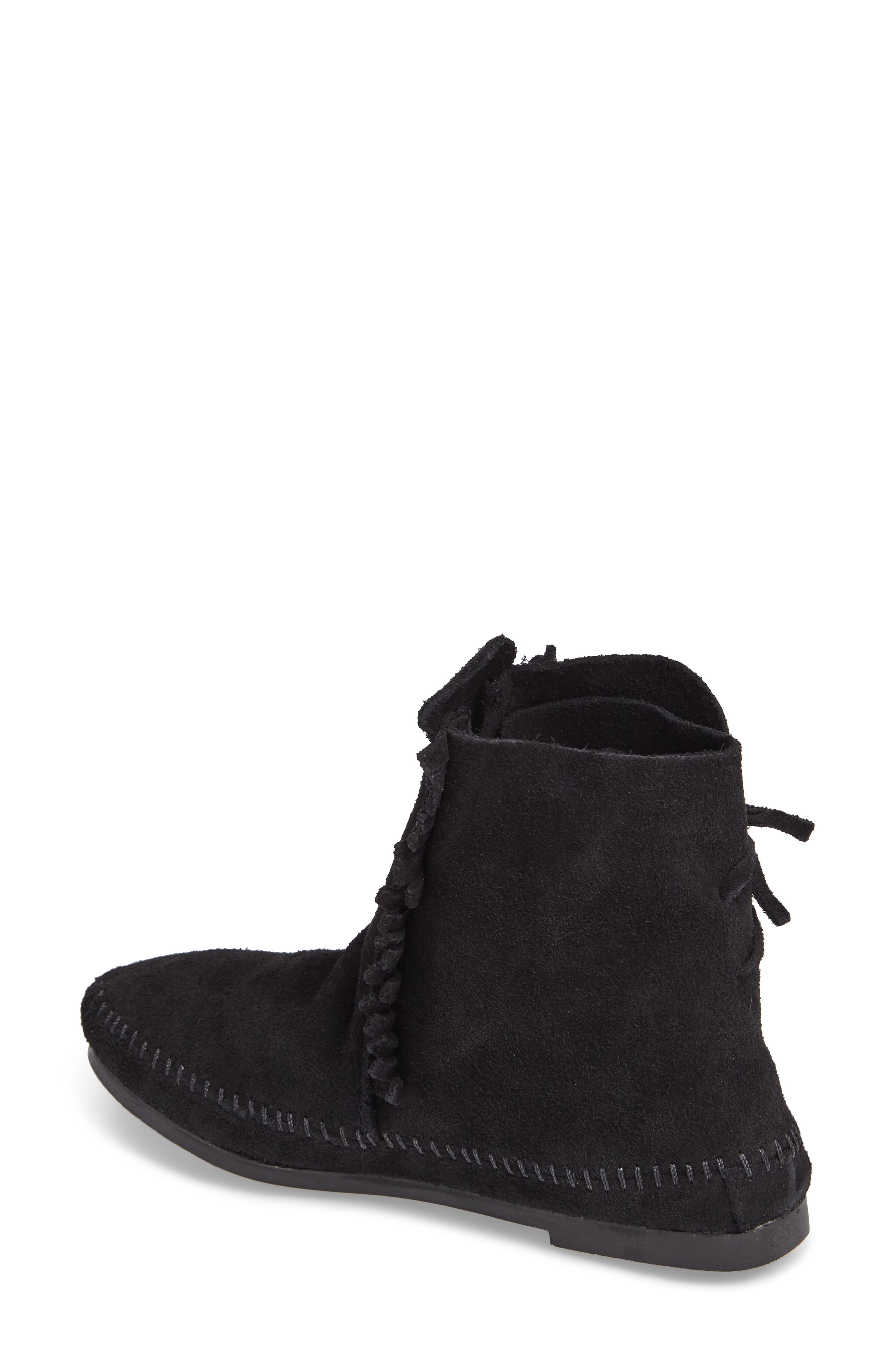 Minnetonka Two-Button Hardsole Bootie, Alternate, color, Black