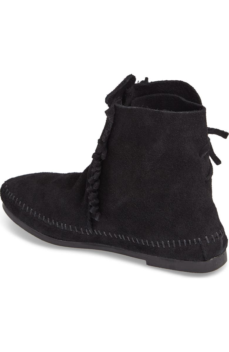 Minnetonka Two-Button Hardsole Bootie, Alternate, color, Black