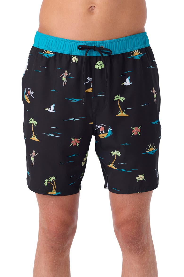 Hermosa Swim Trunks, Main, color, BLACK 4