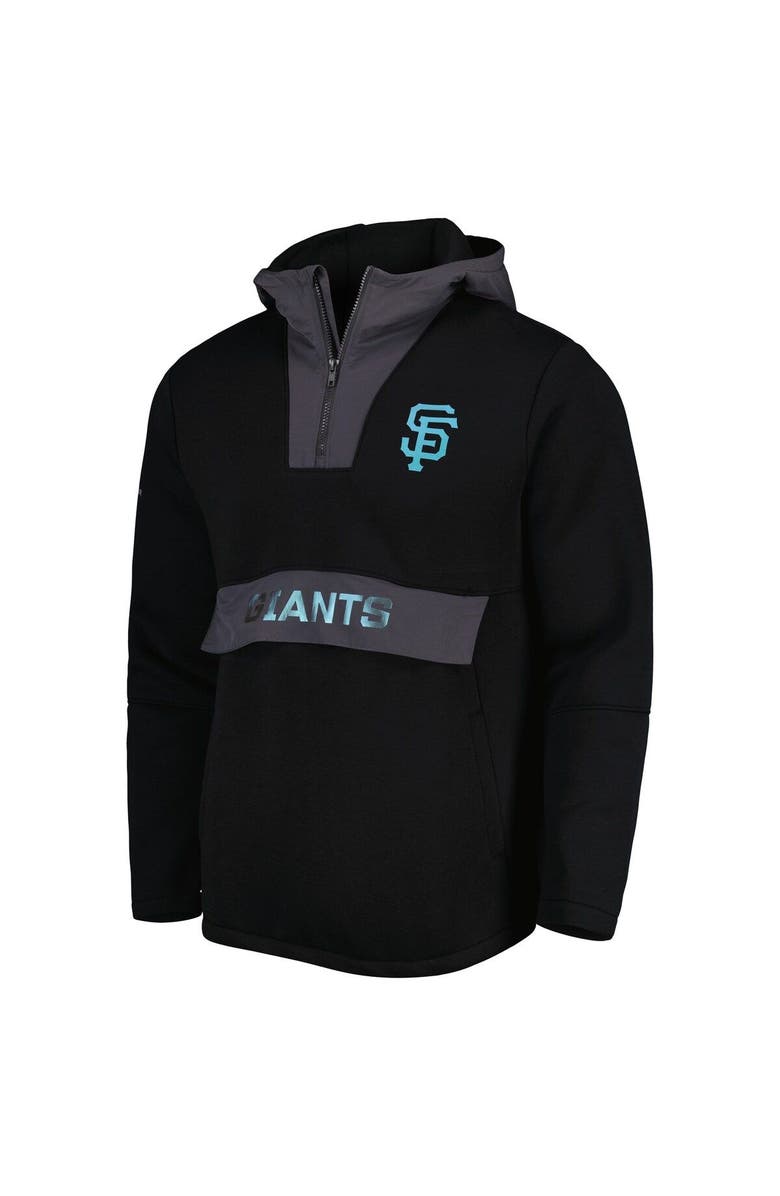 LEVELWEAR Men's Levelwear Black San Francisco Giants Ruckus Quarter-Zip Hoodie, Alternate, color, Black