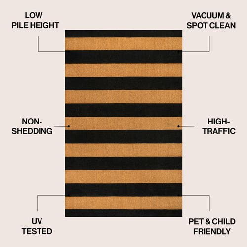Jonathan Y Sutton Modern Coastal Striped Coir Indoor/outdoor Area Rug In Multi