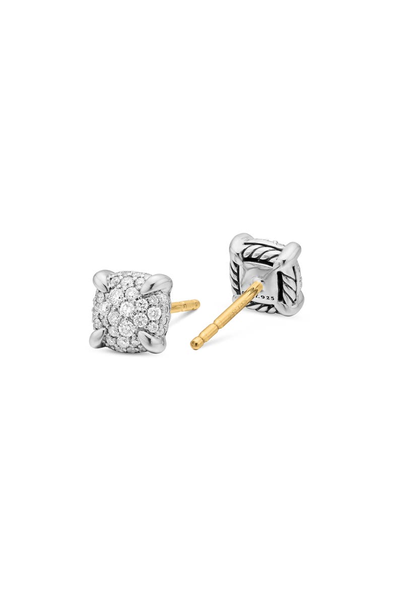 Petite Chatelaine® Pavé Diamond Stud Earrings, Alternate, color, DIAMOND