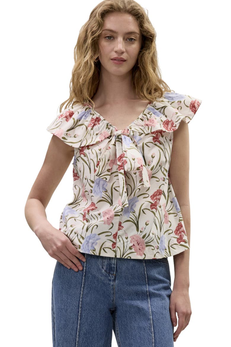 Acosanti Floral Top, Main, color, Ivory Multi