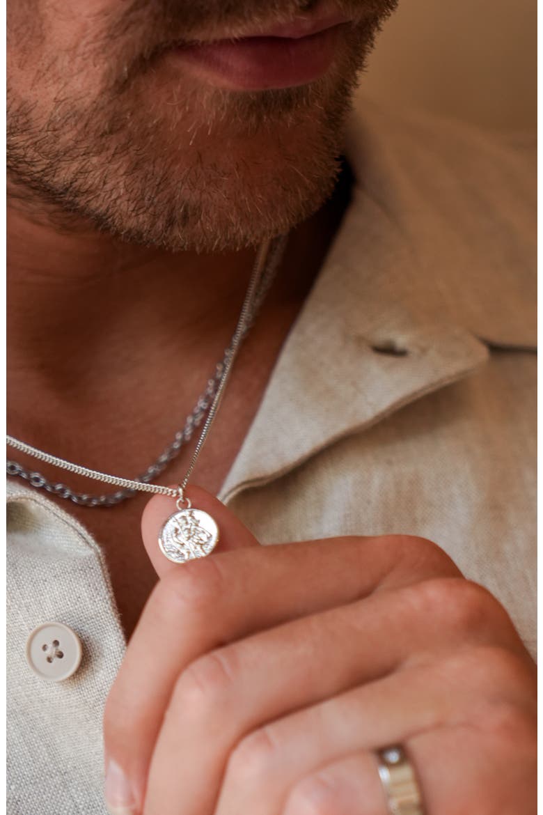 St. Christopher Pendant Necklace, Alternate, color, SILVER