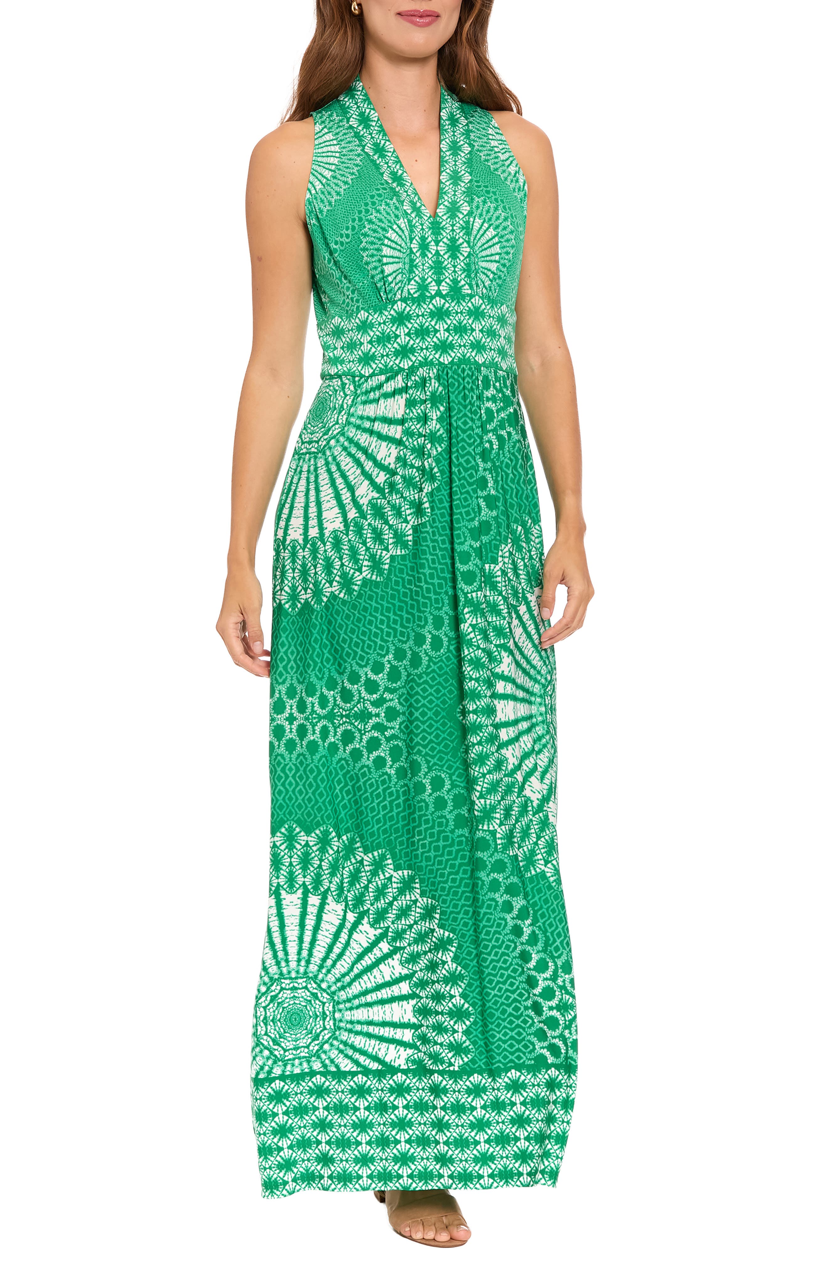 London Times Sleeveless Stretch Jersey Maxi Dress