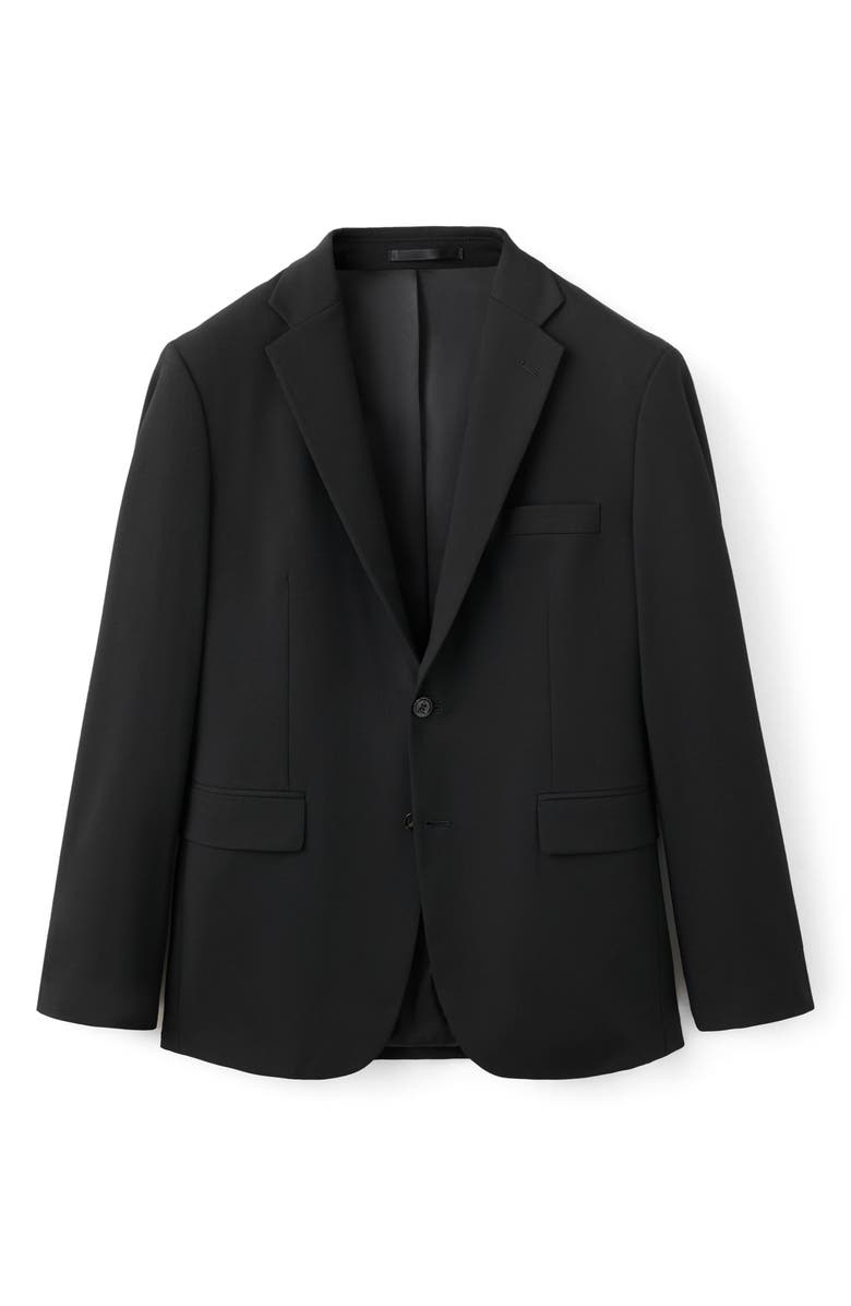 MANGO London Regular Fit Navy Blazer, Alternate, color, Black