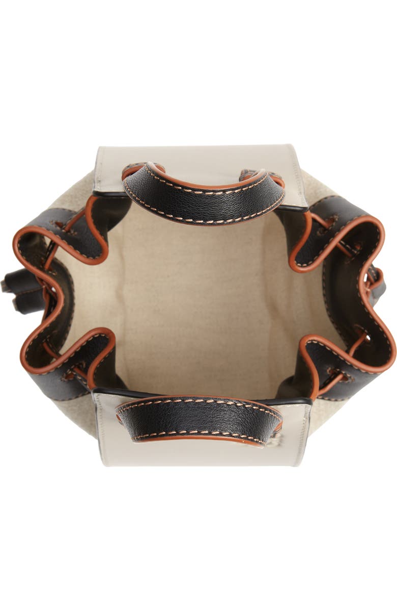 Loewe Mini Hammock Drawstring Linen & Leather Bag, Alternate, color,