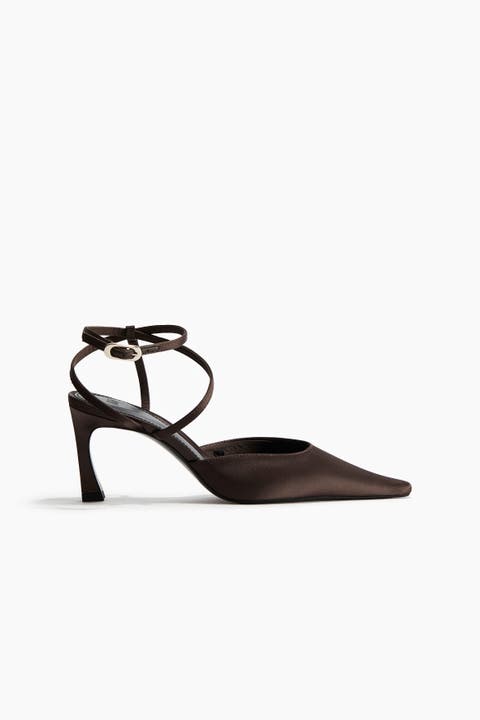 Pointed Satin Court Shoes