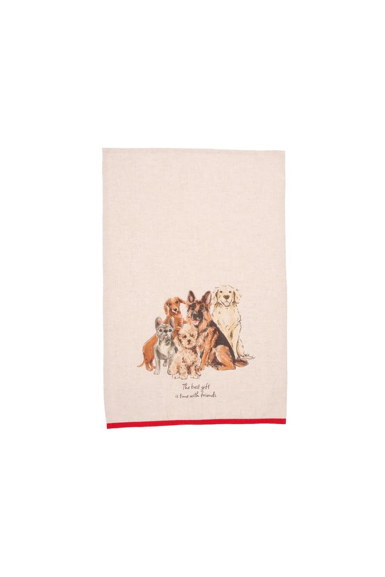 Time With Friends Vintage Dog Pack Pet Phrases Towel, Alternate, color, Brown