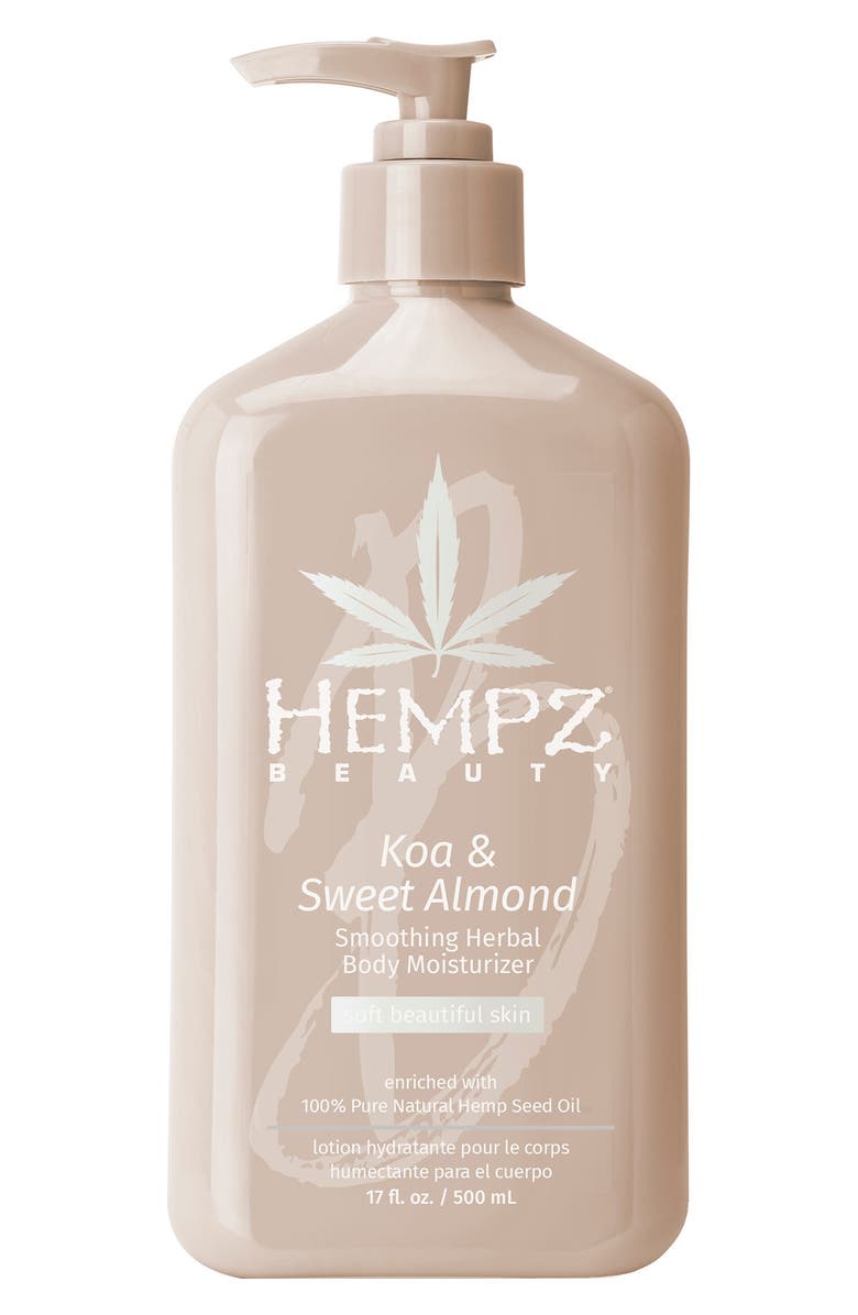 HEMPZ Smoothing Koa and Sweet Almond Herbal Body Moisturizer - 17 fl. oz., Main, color,