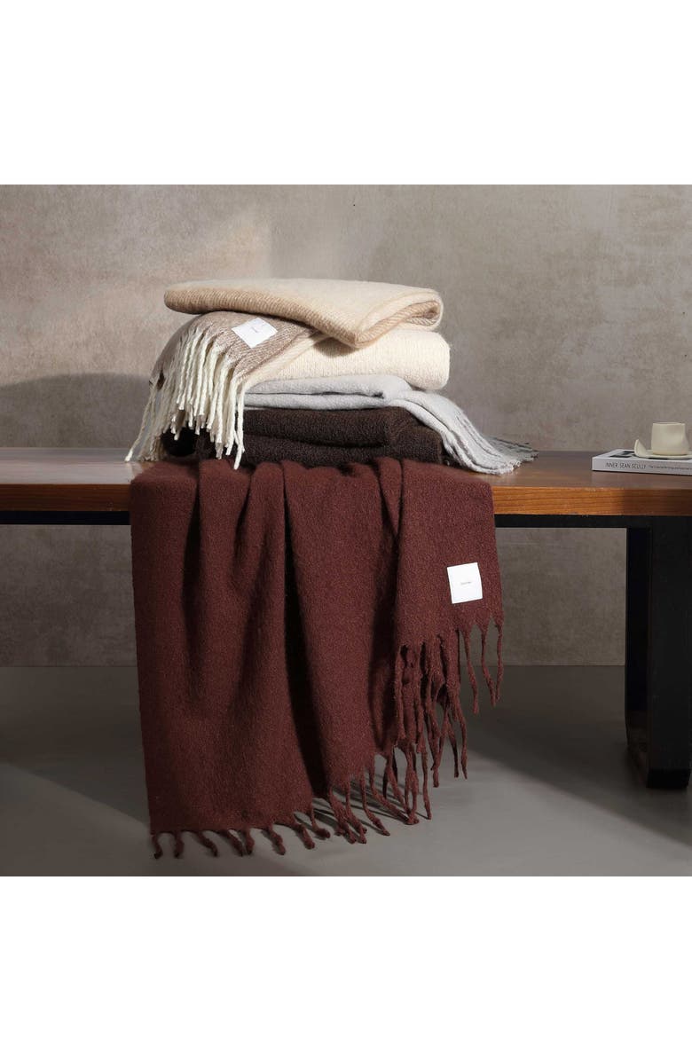 Calvin Klein Home Sweater Knit Throw Blanket, Alternate, color, Natural