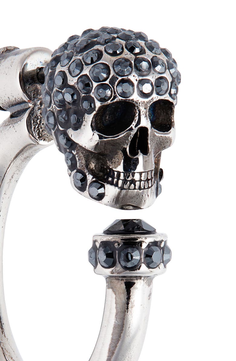 McQueen Alexander McQueen Skull Huggie Hoop Earrings, Alternate, color,