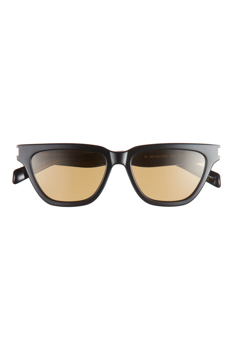 53mm Cat Eye Sunglasses, Main, color, BLACK BLACK YELLOW