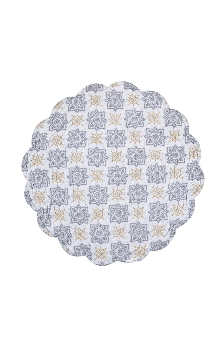 C&F Home Harlan Round Placemats, Set of 6, 17", Alternate, color, Blue