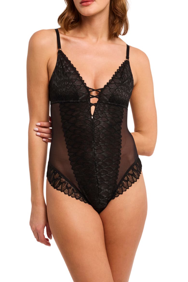 Lacy Teddy, Alternate, color, BLACK