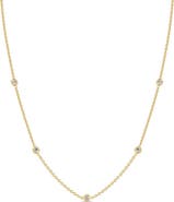 Zoë Chicco 5 Floating Diamond Station Necklace