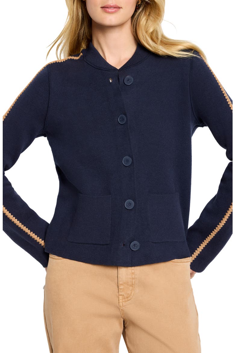 Dashing Dusk Cotton Blend Cardigan, Alternate, color, DARK INDIGO